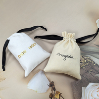 Pochette en coton recyclable écologique personnalisée sac à cordon multicolore pour le stockage personnalisé avec logo imprimé