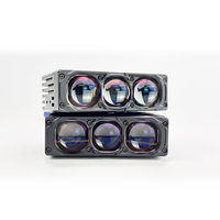 Feux de calandre automobiles universels étanches à 3 yeux LED 12V 95W 4200 Lm 6000K modèle S3 avec compatibilité OE et garantie d'un an