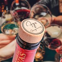 Bouchon de bouteille de vin en liège personnalisé, gravure personnalisée, logo sur mesure - Cadeaux de fête, cadeaux de mariage, souvenirs de pendaison de crémaillère (en gros)