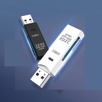 Adaptador Externo USB 3.0 T01, Lector de Tarjetas TF y SD con Ranura para Tarjetas de Memoria Flash, Plug and Play, para Computadora Portátil, Computadora de Escritorio y TV