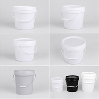 Seau de stockage industriel à large ouverture en PP de 2 L avec poignée en plastique/métal en option, couvercle durable personnalisable, fabriqué en Chine