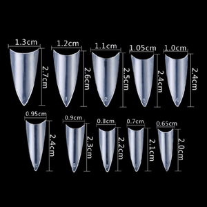 BIN Acryl Falscher Nagel <span class=keywords><strong>500</strong></span> Stück Klare Stiletto Nagels pitzen - Product Image 3
