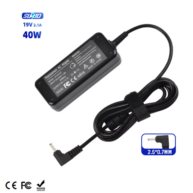 High Quality 19V 2.1A 40W Laptop Power Adapter for Asus PD Function Electric OVP 2.5*0.7mm Connector Replacement Power Supply