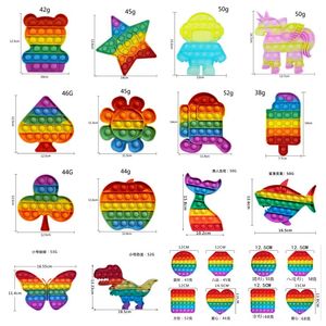 Mainan Sensorik Fidget Gelembung Dorong Baru, Lingkaran Pelangi Persegi Populer Popper Sensor Sederhana Silikon Pelepas Stres Baru - Product Image 3