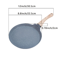 Vente en gros de poêle à frire antiadhésive en aluminium durable et facile à nettoyer avec long manche