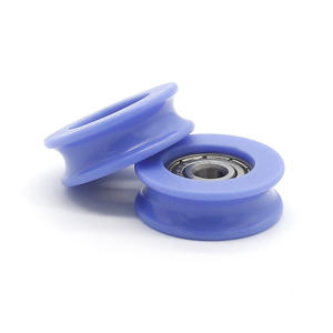 Poulies en POM en forme de U bleues, directement de l'usine, roues en plastique revêtues de caoutchouc pour porte et fenêtre, réductions en gros, grandes quantités - Product Image 5