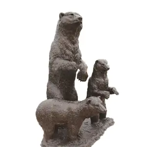 Escultura de urso de bronze decorativa para jardim ao ar livre, estátua de animal em tamanho real, atraente estátua de animal em bronze