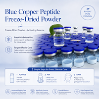 Poudre de peptide de cuivre Ghk-Cu OEM, poudre lyophilisée, sérum de peptide de cuivre bleu pour la réparation du visage, atténuation des rougeurs, hydratation, raffermissement de la peau