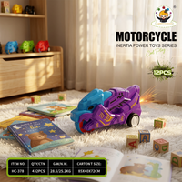 Voiture à friction en plastique bleue pour enfants de 2 à 4 ans, unisexe, avec effet de scintillement
