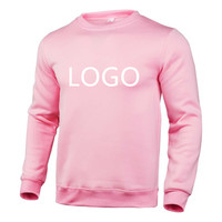 Customized men round neck long-sleeved solid color sweater cotton ring thin coat work clothes