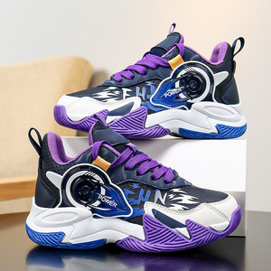 Chaussures de sport respirantes en cuir patchwork Cema pour enfants, légères, à semelle souple, pour le basketball, pour les plus âgés - Product Image 6