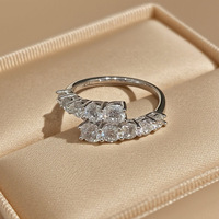 Bijoux d'usine S925 en argent Sterling Vvs Gra Moissanite ouvert respectueux de l'environnement personnalisé bijoux de mariage anneaux