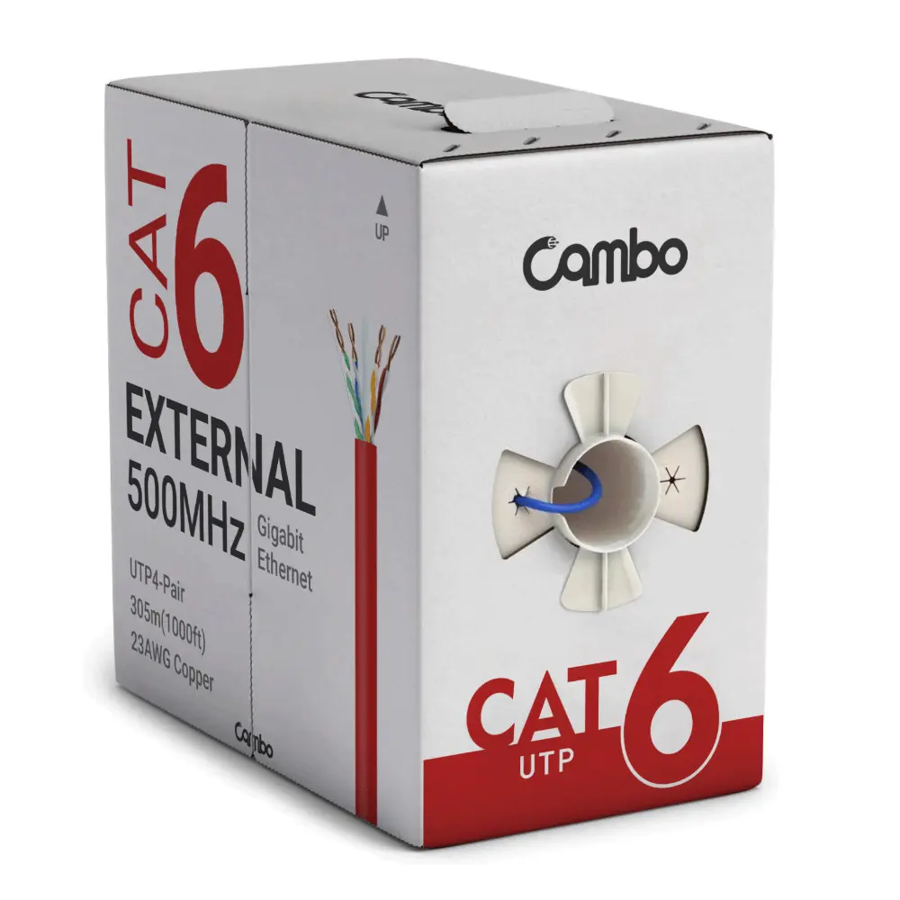 Venta caliente red de alta calidad 23awg LSZH Exterior Interior Cat6 pleno cable a granel sólido 500ft con precio bajo