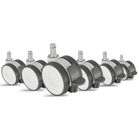 Roulettes silencieuses en TPR de 75 mm (3 pouces) non magnétiques, avec support en nylon, pour lits d'hôpital