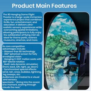 360 Летающий купольный кинотеатр 6-DOF Motion Seats <span class=keywords><strong>7D</strong></span> кинотеатр с 180 вращением купольный экран симулятор полета динамический кинотеатр 5D 9D 12D Theatre - Product Image 6