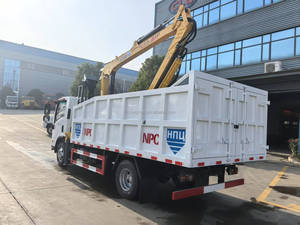 Camión Volquete Hidráulico de 5t con Grúa Articulada de 2t, Autocargable, para Transporte de Arena y Grava en Construcción, en Venta - Product Image 4