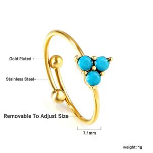 Anillos con Números Romanos Característicos, Acero Inoxidable, Chapado en Oro de 18k, Joyería para Mujer - Product Image 6