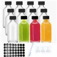 Bouteilles de voyage miniatures en verre transparent de 60 ml pour shots bien-être, bouteilles liquides essentielles avec pulvérisateur à pompe pour tequila et brandy
