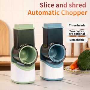 Factory Price 6in1 Stainless Steel <b>Vegetable</b> Cutting Automatic Shredding Slicer Large-Capacity Rotary Grater Masher <b>Vegetable</b> - Product Image 4