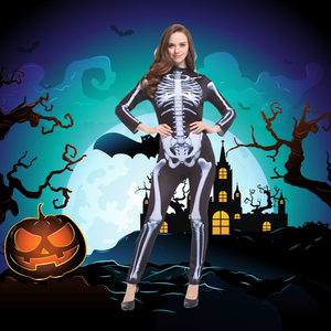 Carnaval Halloween Costumes Femmes <span class=keywords><strong>Sexy</strong></span> Crâne <span class=keywords><strong>Squelette</strong></span> Monstre Fantôme Effrayant Adulte Mascarade Cosplay Costume Dame <span class=keywords><strong>Squelette</strong></span> Costume - Product Image 2