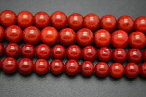 Perline Rotonde Sciolte <span class=keywords><strong>di</strong></span> Corallo <span class=keywords><strong>di</strong></span> <span class=keywords><strong>Mare</strong></span> Tinto <span class=keywords><strong>di</strong></span> Rosso - Product Image 4