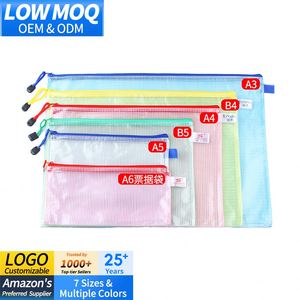 Waterproof Zipper File Mesh Pouch Multipurpose <b>Travel</b> <b>Document</b> <b>Bags</b> for Office School Board Games Cosmetics-Filingproducts - Product Image 1