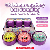 Jouet anti-stress de Noël, boîte mystère, 8,5 cm, renne en forme de boulette, squishy scintillant, jouet à presser en TPR pour enfants et adultes, en vrac