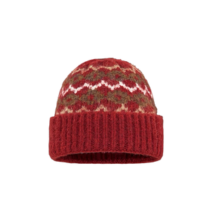 Logo personalizzato Y2K caldo ribaltabile su Fair Island cappello lavorato a maglia fagioli stampati con stampa Jacquard completo produttore di berretti diretti - Product Image 6