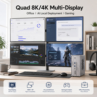 Mini Computadora AMD Ryzen AI Max+ 395, Radeon 8060S, 10GbE, LAN Dual, WiFi7, PC con IA, 128G LPPDDR5, SSD de 2TB, Compatible con Pantalla 8K