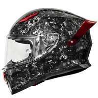 Casque de moto intégral en fibre de carbone Forge Finish en noir - Prêt à l'emploi - Certifié DOT et 3C - Unisexe - Direct usine