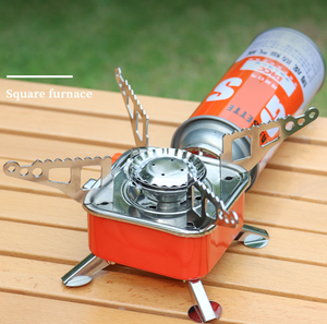 Outdoor Draagbare Opvouwbare <span class=keywords><strong>Camping</strong></span> Gas <span class=keywords><strong>Mini</strong></span> Klein Vierkant Fornuis <span class=keywords><strong>Camping</strong></span> Gasfornuis Winddichte Oven Brander Backpacken Wandelen - Product Image 1