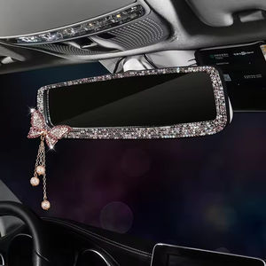 Cubierta de espejo retrovisor portátil brillante de cristal ostentoso Kits interiores Accesorios decorativos para automóviles Origen de EE. UU. - Product Image 6