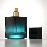 Bouteille carrée en verre dépoli fantaisie personnalisée d'usine 50ML 100ML cube vide pour la surface d'impression d'écran de parfum capacité de 30ML 35ML