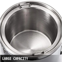 Pemanas Saus Listrik Komersial Marupin dari Baja Anti Karat 1.25 Qt, Dispenser Bain Marie untuk Meja, Cocok untuk Hotel dan Restoran