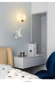 Cartone animato orso lampada <span class=keywords><strong>da</strong></span> <span class=keywords><strong>parete</strong></span> a LED <span class=keywords><strong>per</strong></span> bambini camera <span class=keywords><strong>da</strong></span> letto corpo in PVC con 3 colori spogliatoio decorazione <span class=keywords><strong>per</strong></span> ragazzi e ragazze - Product Image 2