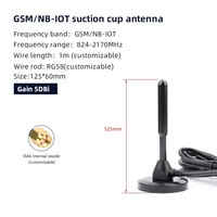 Antena Magnética para Vehículo 4G LTE de 433, 868 y 915 MHz para Módulo de Rastreo IoT, Antena ISM Vertical con Succión, Clasificación IP67