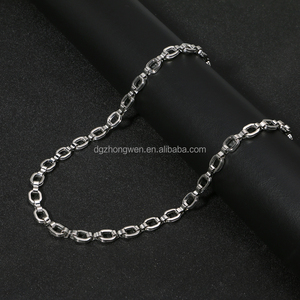 Gioielli di moda senza appannamento 316L in acciaio inox rettangolo anelli collana catene di alta qualità in argento catena per le signore degli uomini - Product Image 5