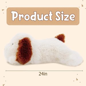 Peluche <span class=keywords><strong>chien</strong></span> Jack beige, adorable et super douce, poupée de confort, cadeau d'anniversaire, rembourrage en coton PP, fourrure longue, compagnon en peluche - Product Image 5