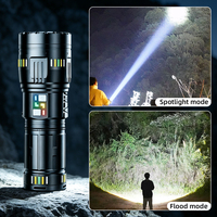 Lampe torche télescopique d'extérieur à zoom, autonomie ultra-longue, laser blanc, super lumineuse, lampe torche portative pour le camping