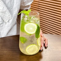 Groothandel OEM Borosilicaat Glazen Bekers Modern Minimalistisch Design Transparante Highball Glazen Tumbler voor Thuisgebruik Fruitthee Leverancier