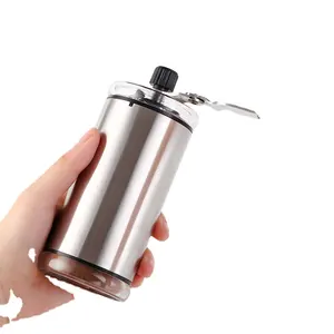 Mini moedor manual de café, em aço inoxidável, conjunto ajustável, moedor de café