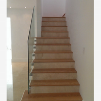 Balustrade d'escalier en verre trempé, prix en pied,