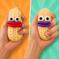 Jouet Squishy en blocs de construction Peanut Expression, fait main, à presser, à rebond lent, craquant, anti-stress, boîte surprise
