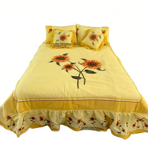 Edredón King Size de Girasoles con Sábanas y Cortinas a Juego - Product Image 1
