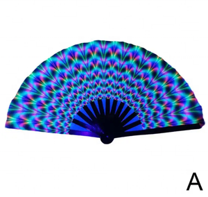 Ventilador Rave de mano plegable grande de 33Cm, Chino/gradiente japonés colorido UV, ventilador plegable, Festival de música, ventilador de baile, regalos - Product Image 5
