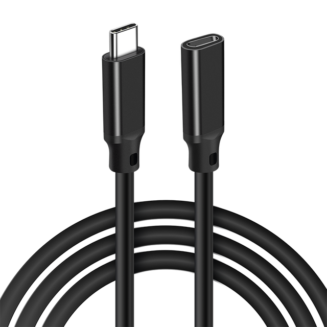1m 2m 3m 5m Black Usb3.2 Type C Male to Type C Female Extension Cable 100W 20Gbps 4K 60HZ