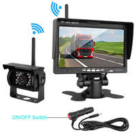 Moniteur de recul HD 7 pouces pour voiture, camion et engins de chantier avec lecteur de carte TF externe