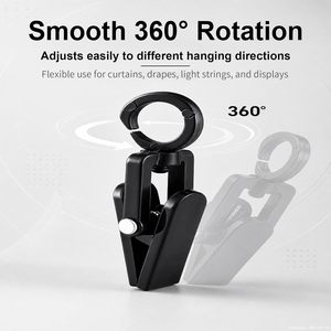 Single Tier Plastic Clothing Organizer with Rotating Hook Storage Clip for Curtains Towels Shoes <b>Hats</b> - Product Image 4