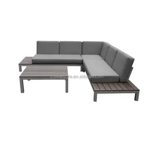 Joye Đồ Nội Thất Ngoài Trời Sân Vườn 4 Chỗ Ngồi Hình Chữ L Bộ Sofa Góc Bằng Nhôm Ghế Sofa Sân Trong