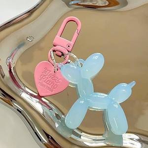 Porte-clés en forme de chien ballon en gelée pour femmes, porte-clés mignon pour filles, breloques pour sac, accessoires pour voiture, sac à main, sac à dos - Product Image 3